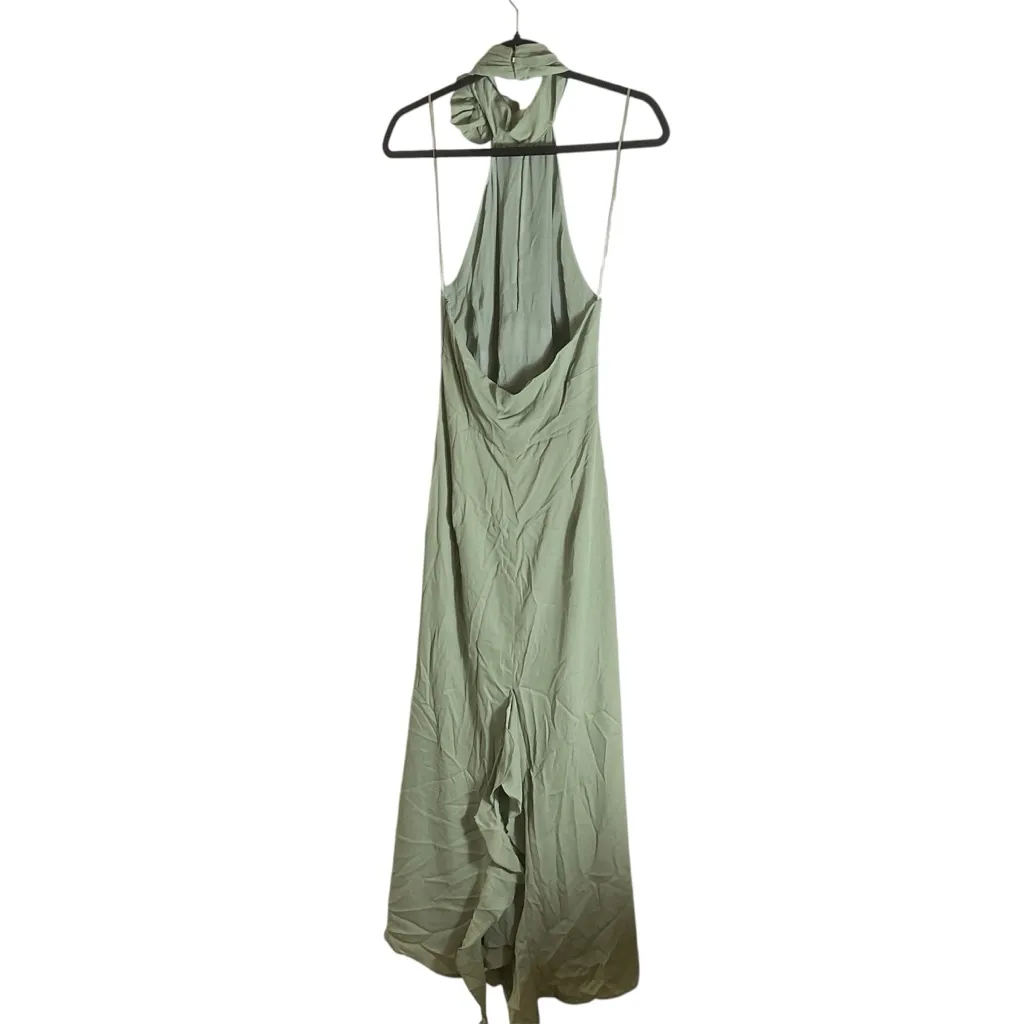 Zara Ruffled Flower Halter Neck Midi Dress in sea green size medium - Image 10
