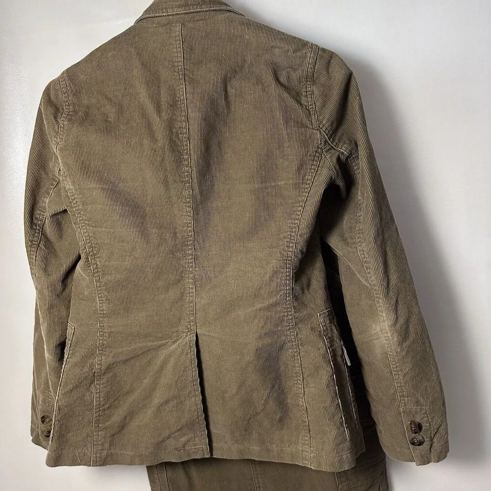 MASSIMO DUTTI Blazer And Skirt Set 2 Button Corduroy Jacket  Brown - Image 2