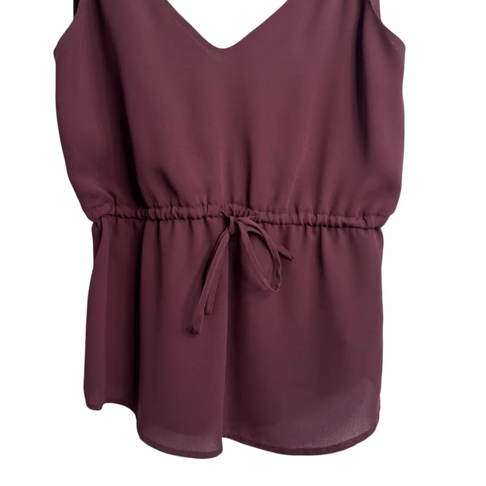 Babaton Aritzia Warren Burgundy Drawstring Camisole - Image 5