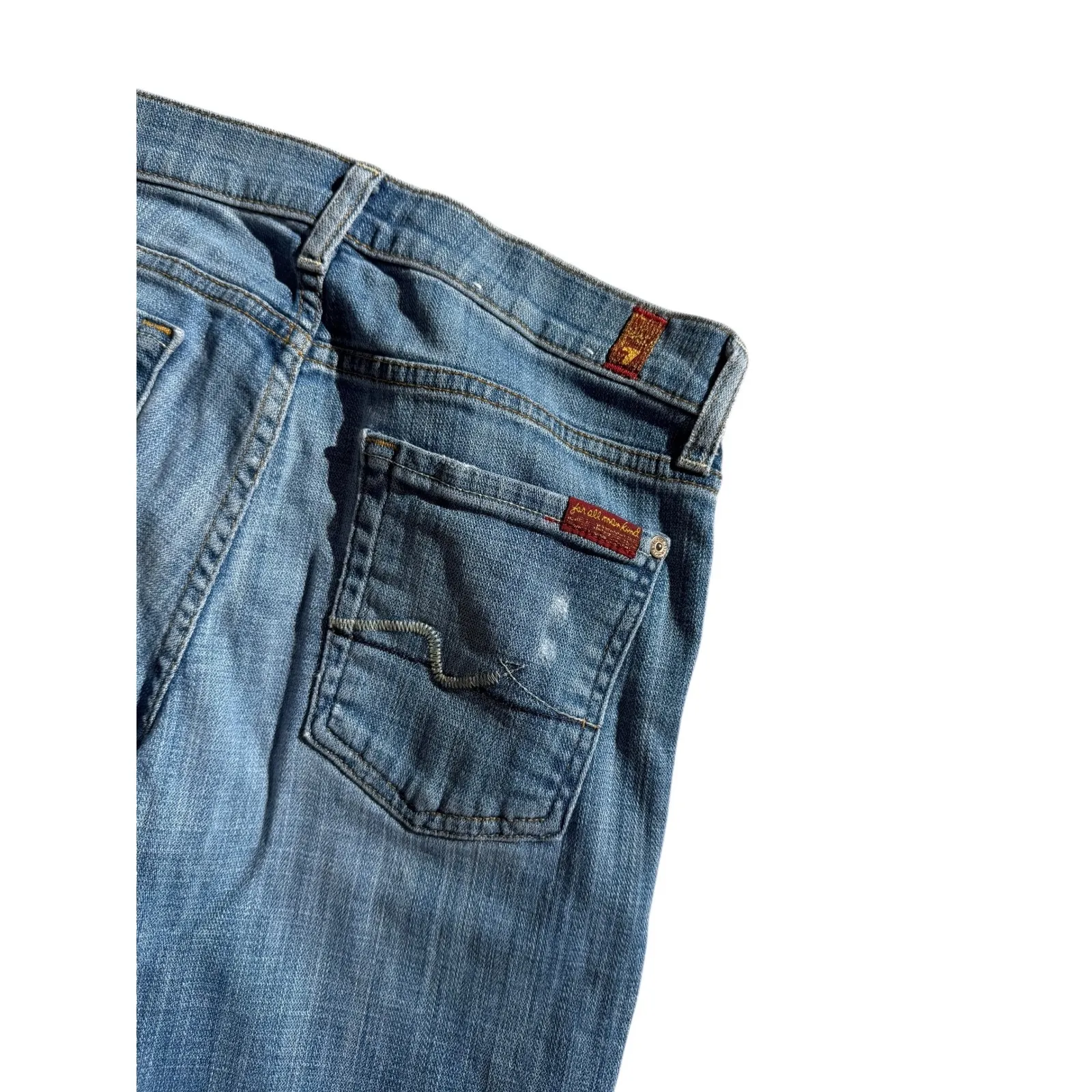 7 for all mankind Josefina Boyfriend‎ Skinny Jeans Women's Size 25 Blue Denim - Image 6