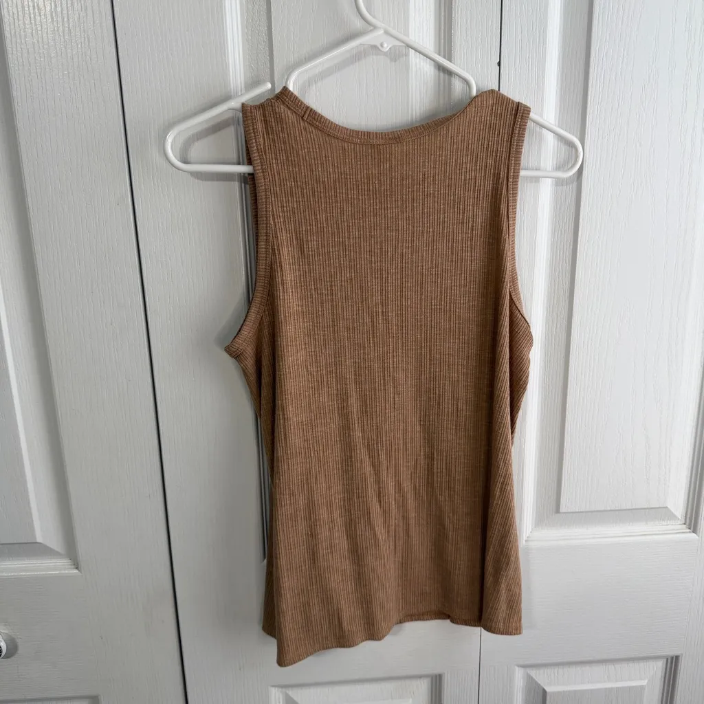 Old Navy Luxe brown ribbed tank size medium - Image 5