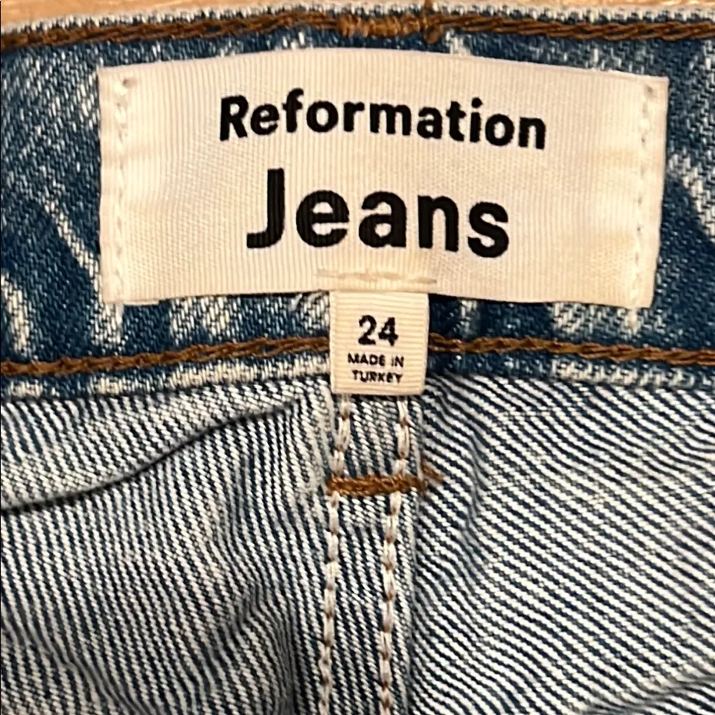 Reformation Cynthia high rise Straight-Leg‎ Jeans tangier wash 24 - Image 4