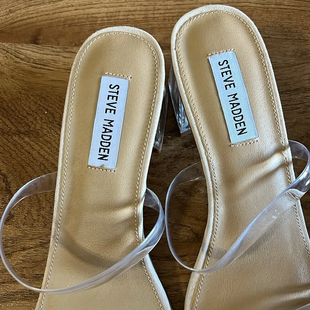 | Nude & Clear Chunky Heels - Image 3