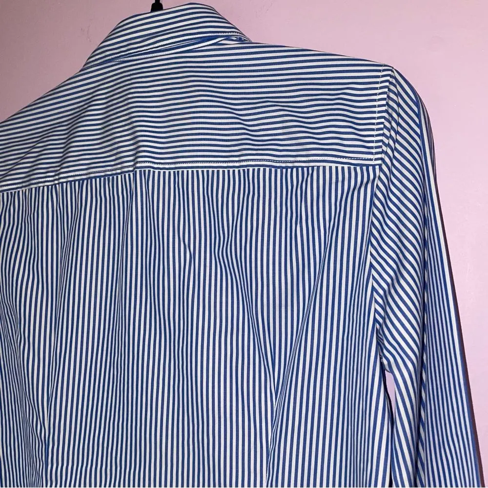 J Crew Haberdashery Button Up Top Women S Pinstripe Preppy Office Academia - Image 8