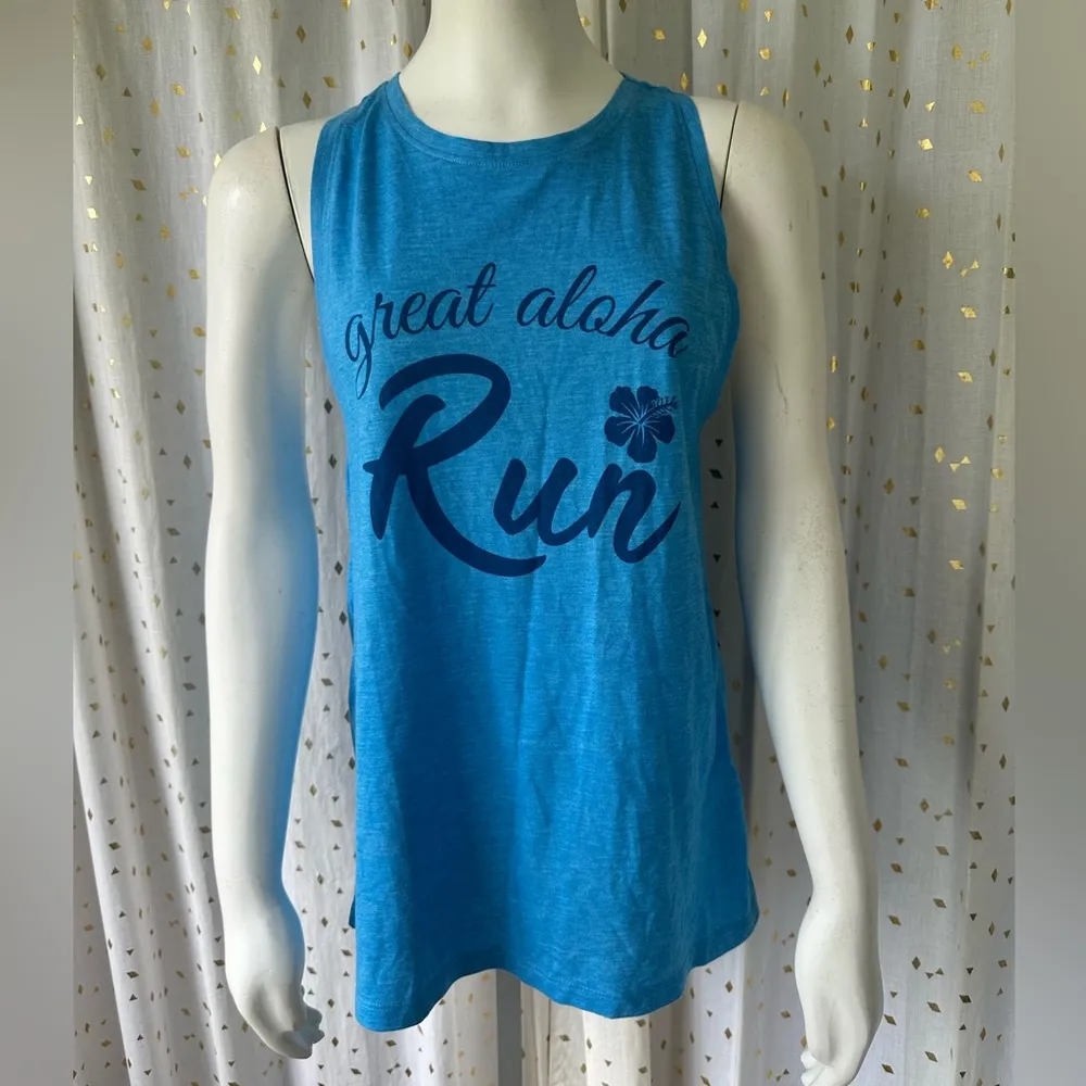 Sport Tek Great Aloha Run Women Blue Runner’s Tank Top Size Small NWOT - Image 2