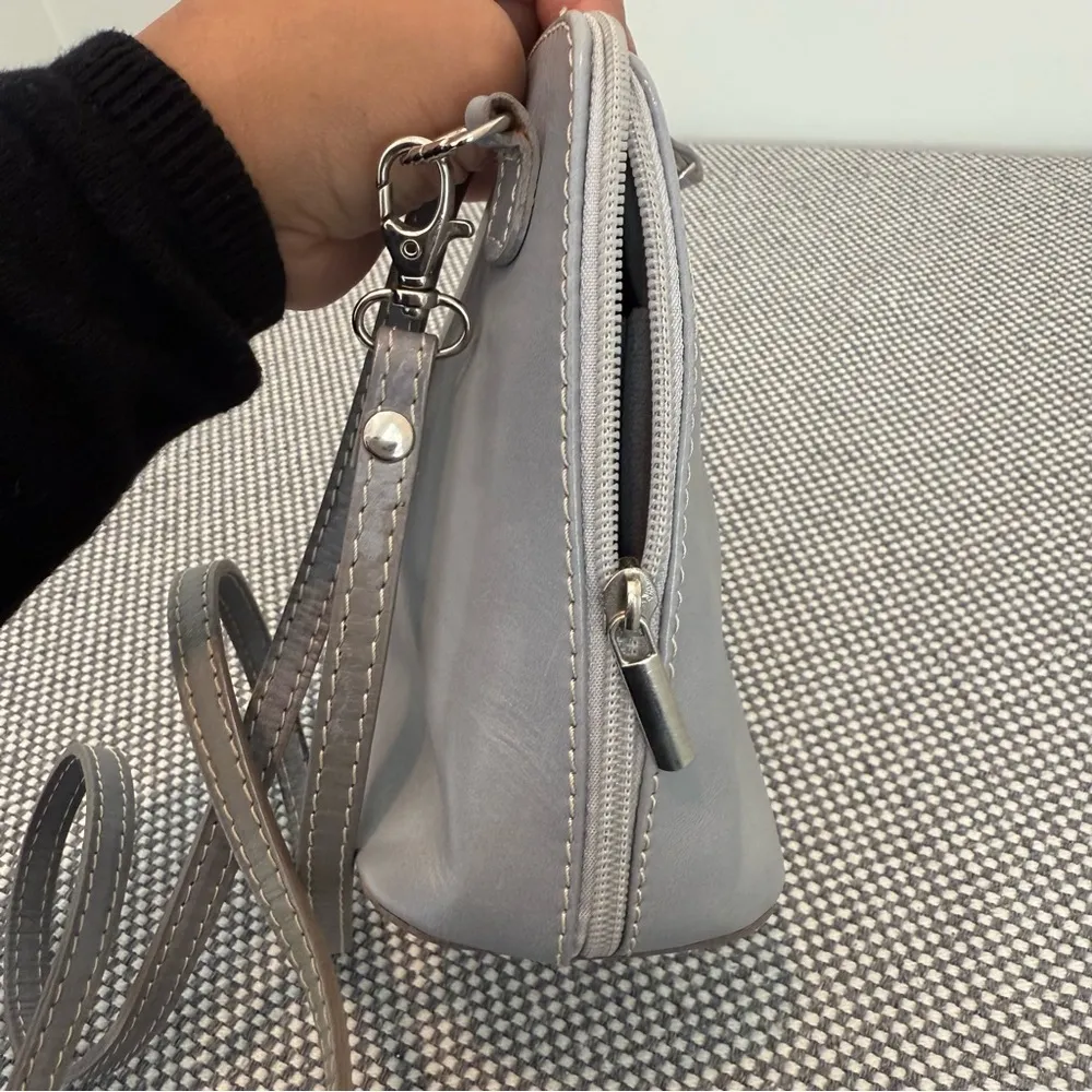 Vera‎ Pelle Genuine Italian Leather Cross Body Bag Womens Small blue - Image 10