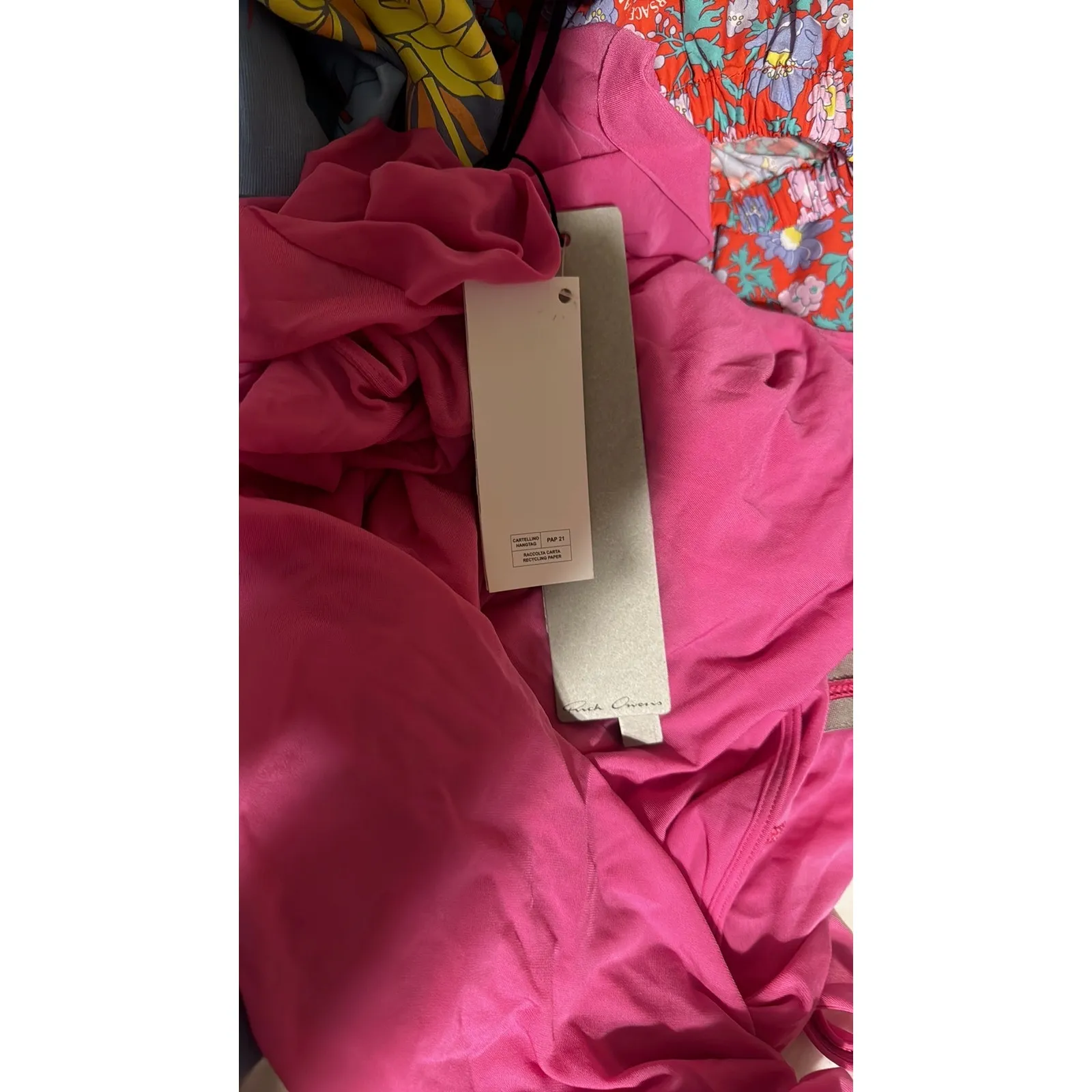 Rick Owens raw cut asymmetric tank top Fushia size 6 Pink - Image 7