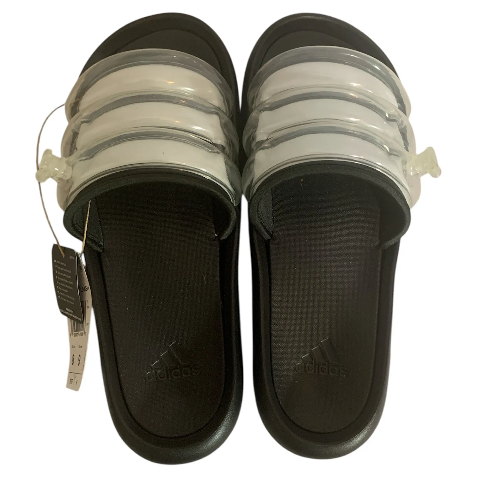 Adidas Men Adilette Zplaash Slide Sandal Black White Size 8 New Inflatable Strap - Image 3