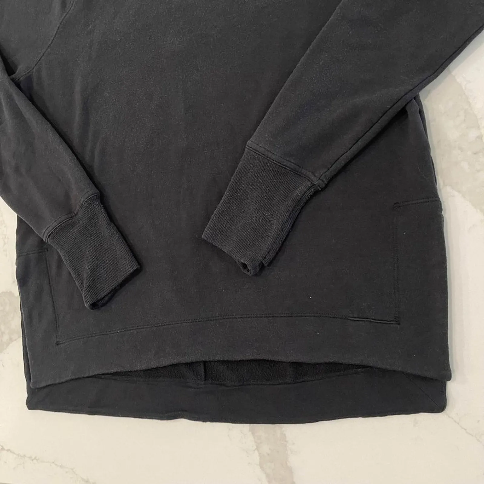 Athleta Coaster Luxe Recover Crewneck Sweatshirt Women's Small Petite Black Cozy - Image 2