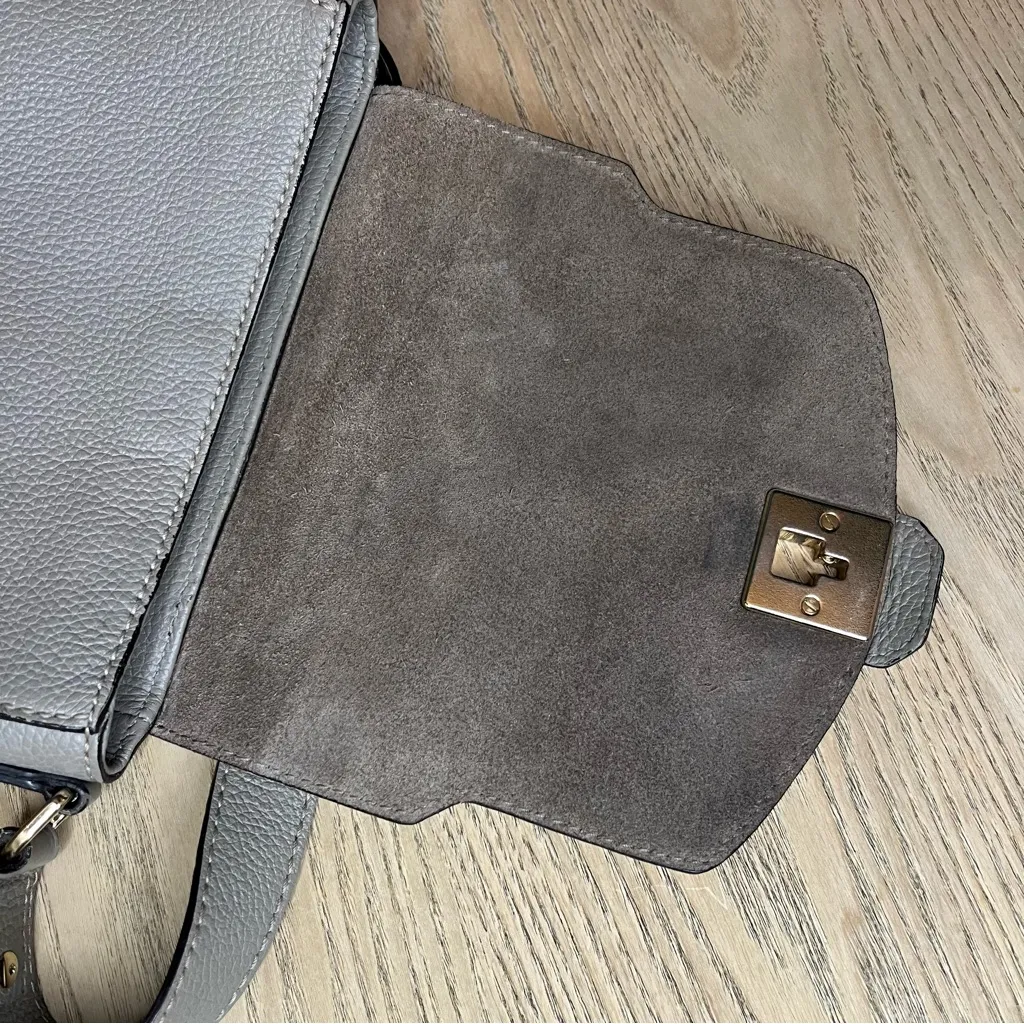 Furla Jo Gray Pebbled Leather Crossbody Micro Mini Bag - Image 6