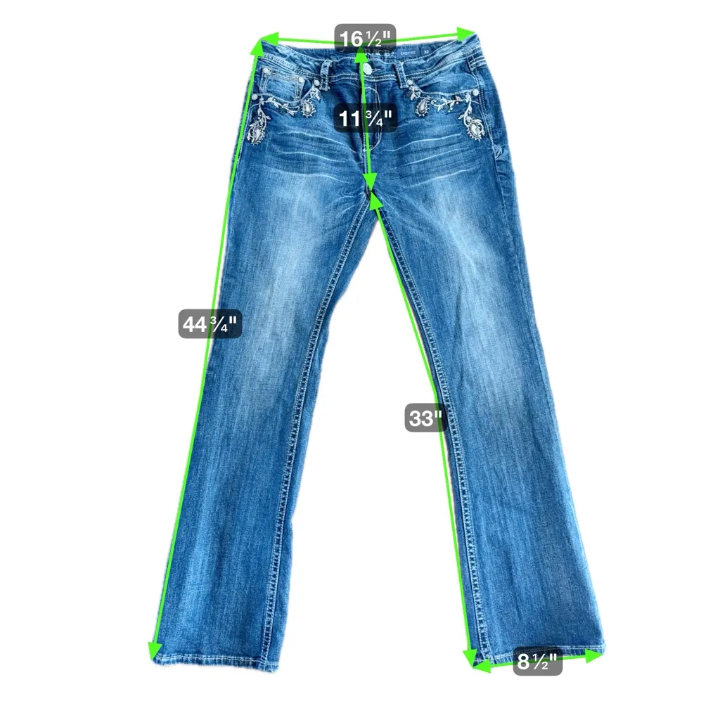 Grace In LA Easy‎ Fit Bootcut Cowgirl Embroidered Jeans size 32 - Image 8