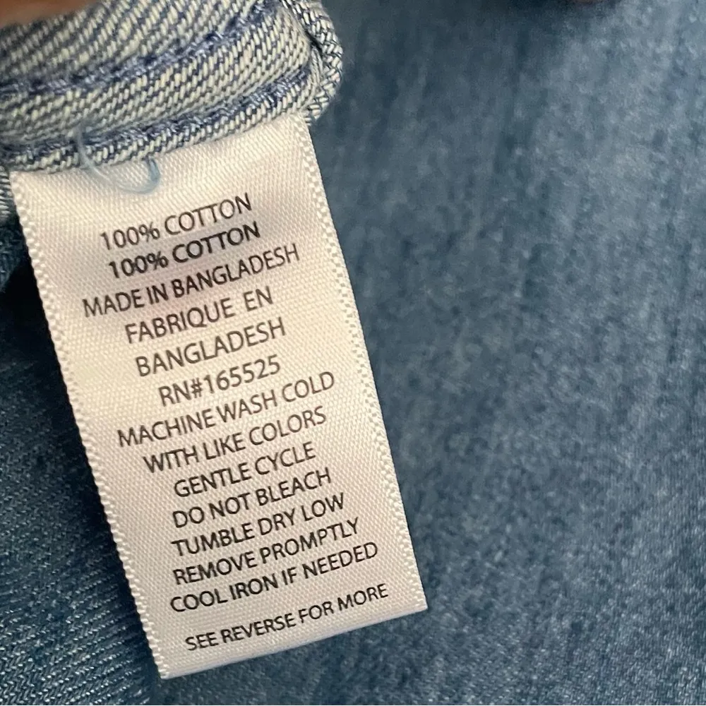 Lola River Blue Denim 100% Cotton Pearl Snap Western Button Down Shirt Size XS - Image 5