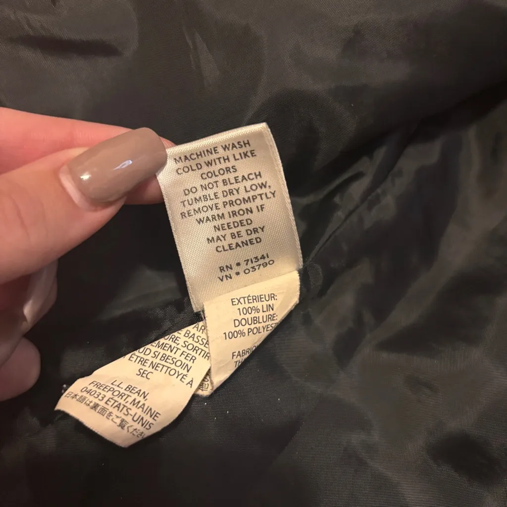LL Bean Vintage Linen Cropped Jacket Blazer Black Sz 4 Preppy Classic - Image 4