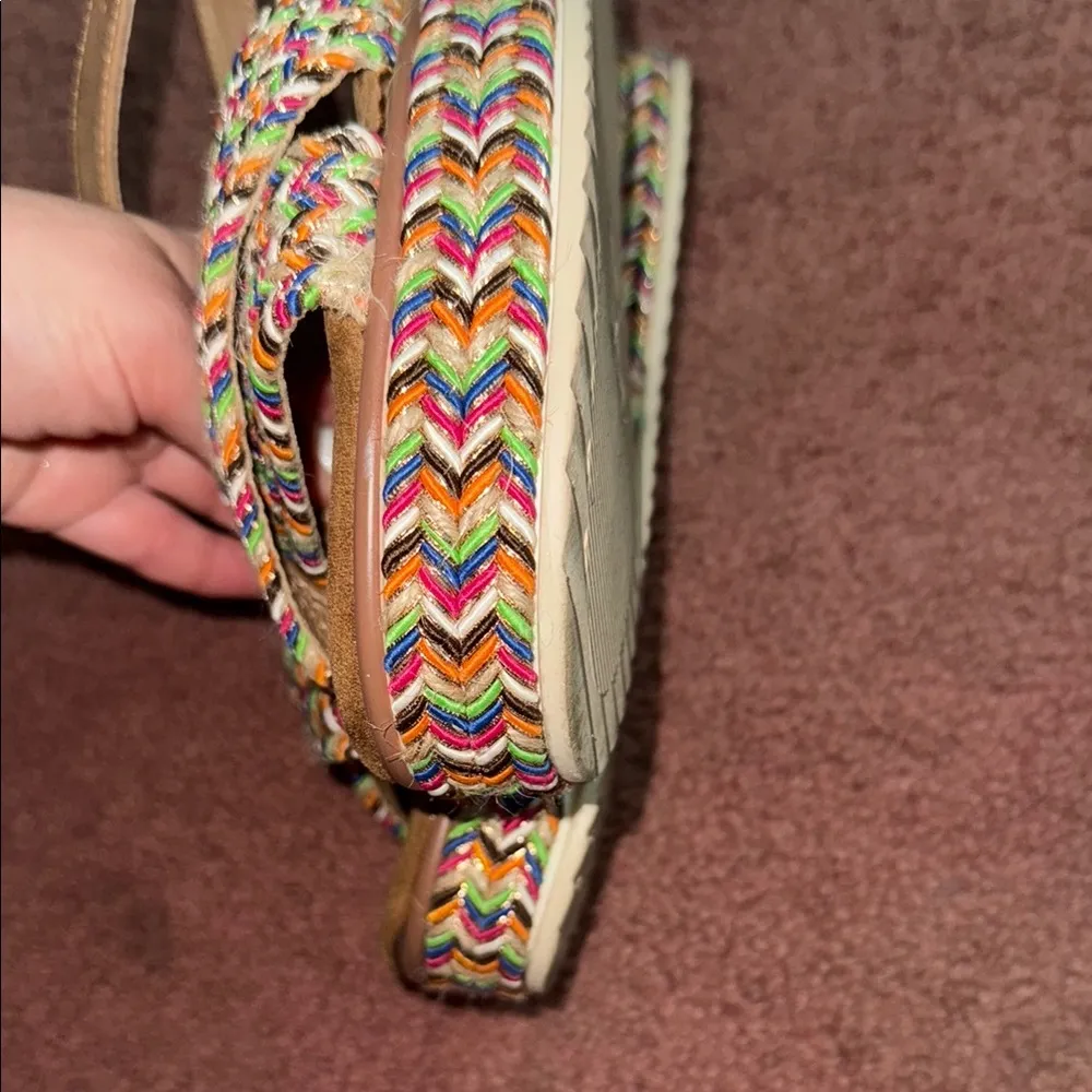 Patrizia by Spring Step Colorful Woven Sandals Tan Size 7 - Image 7