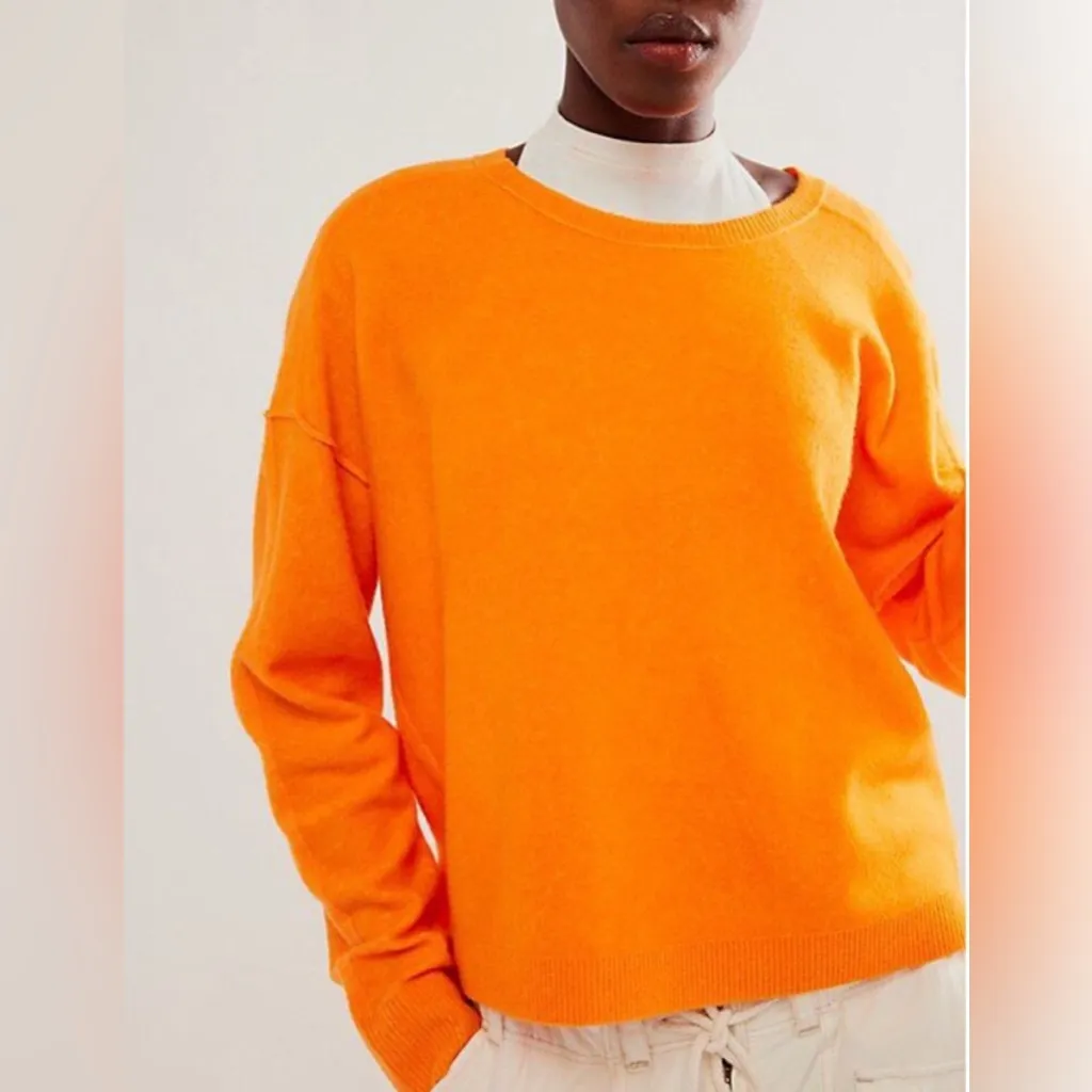 Free People Luna Pullover Marigold Sweater EUC - size Large - Image 6
