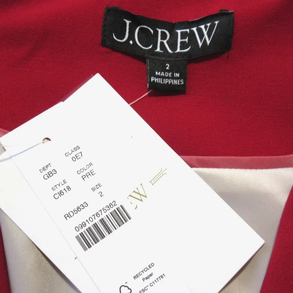 NWT J.Crew Vivienne Blazer in Red Italian Stretch Merino Wool Blend Jacket 2 - Image 3