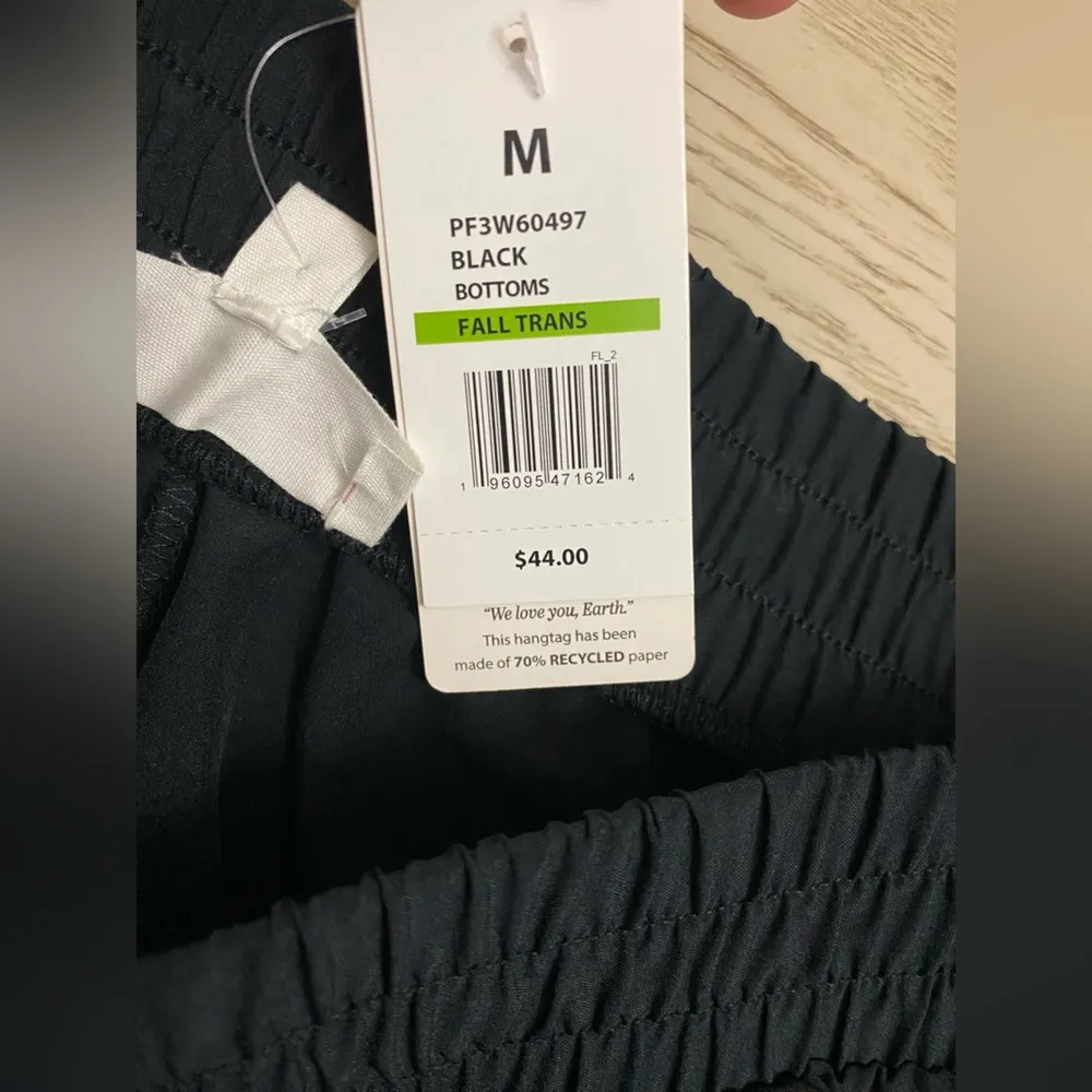 Pink Rose Black Track Pants Relaxed Fit Elastic Waist - Image 4