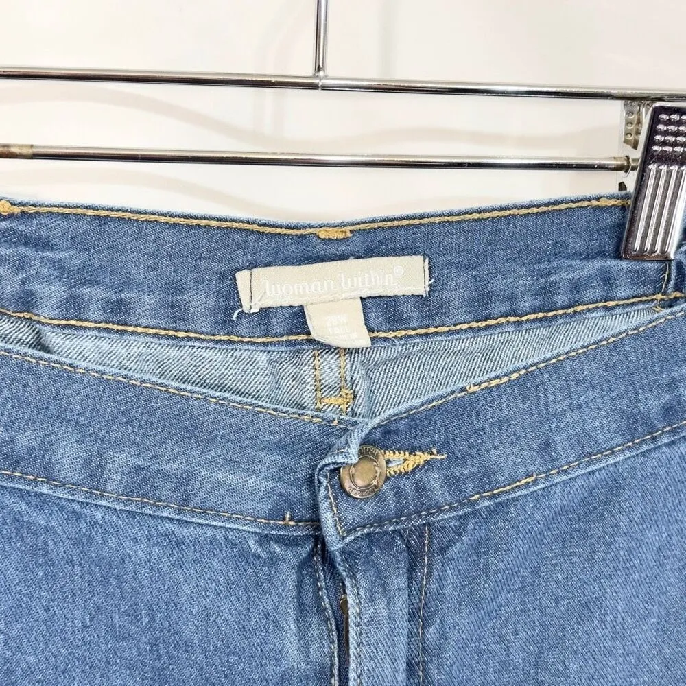 Woman Within Plus Size 28W Tall Jeans Elastic Waist Blue Straight Leg Denim 1006 - Image 8