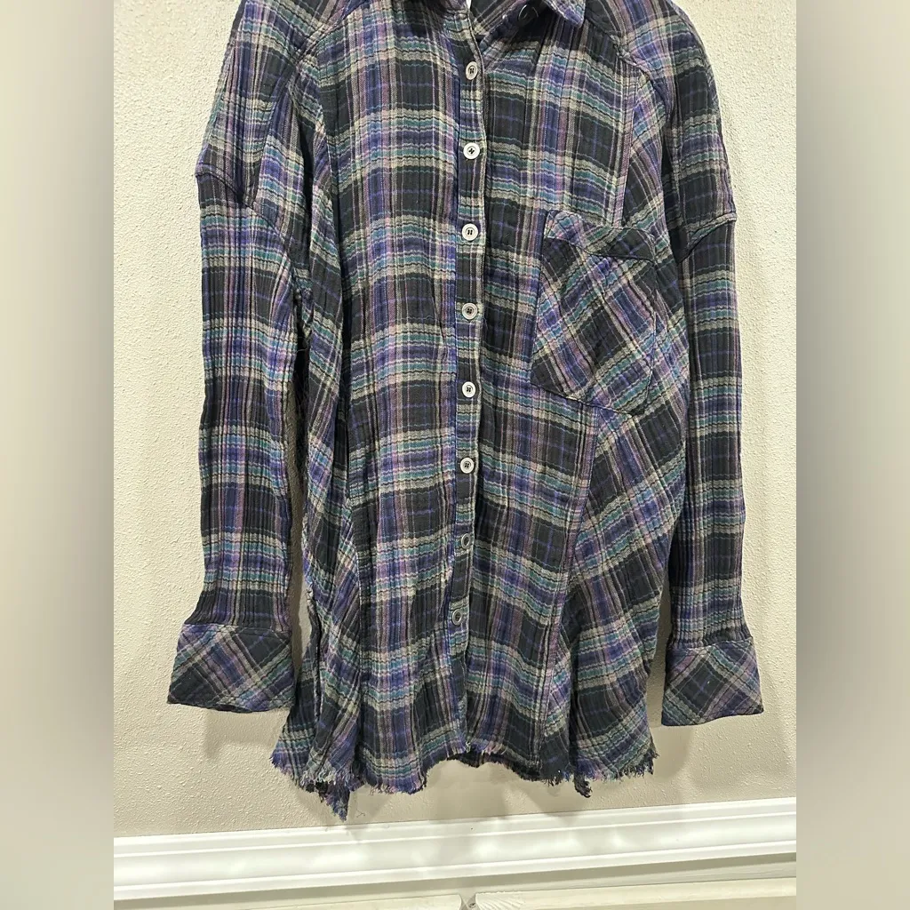 FREE PEOPLE Juniper Ridge Snap Side Plaid Buttondown - Image 4