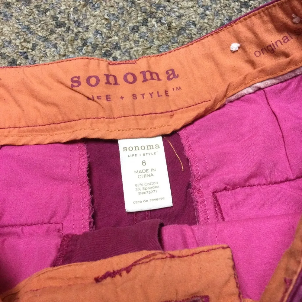 Sonoma Life + Style Fuchsia Pink Chino Twill Shorts * Size 6 - Image 3