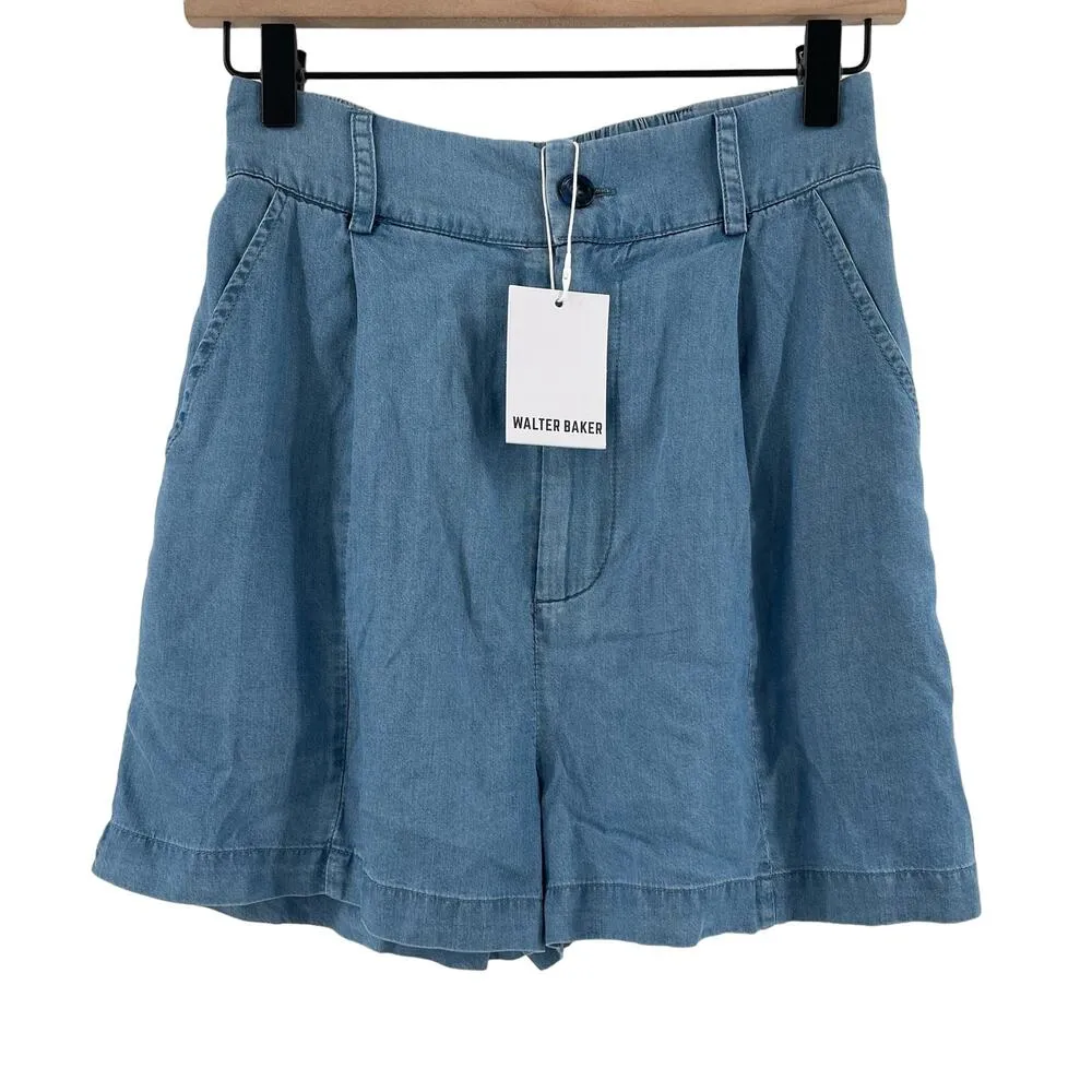 WALTER BAKER Jasmine Shorts Size Small Chambray Denim Blue NWT Lightweight - Image 3