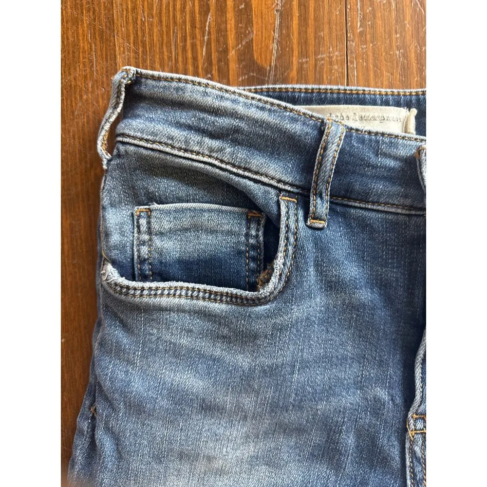 Pilcro by Anthopologie Two Tone Colorblock High Rise Skinny Ankle Jeans, sz 26 Blue - Image 6