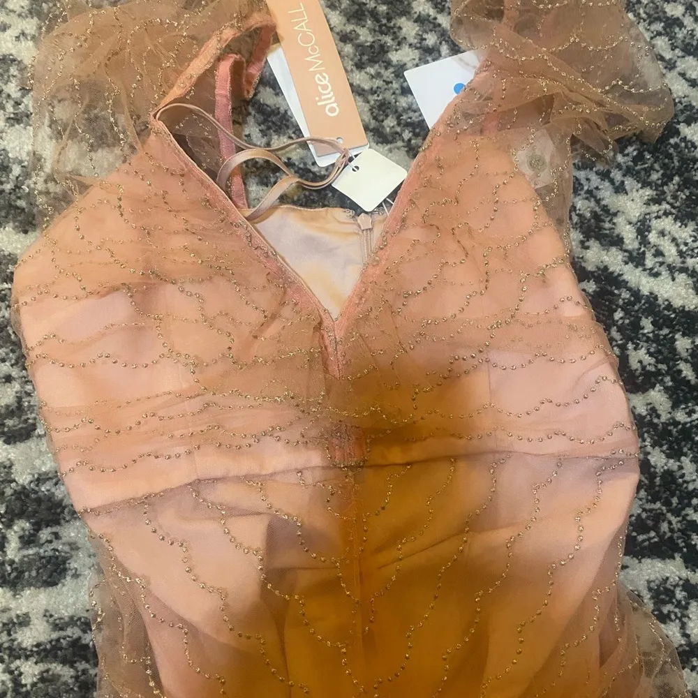 Alice McCall Pink Venus Metallic Mesh Gown Maxi Dress Blossom US Size 8 - Image 5