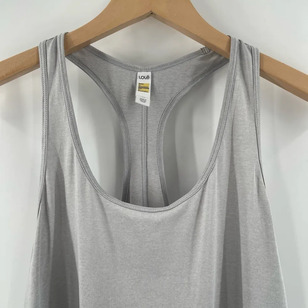 LOLE Tank Top Size Large Light Gray Racerback Athleisure Athletic Yoga Outdoor - Image 4