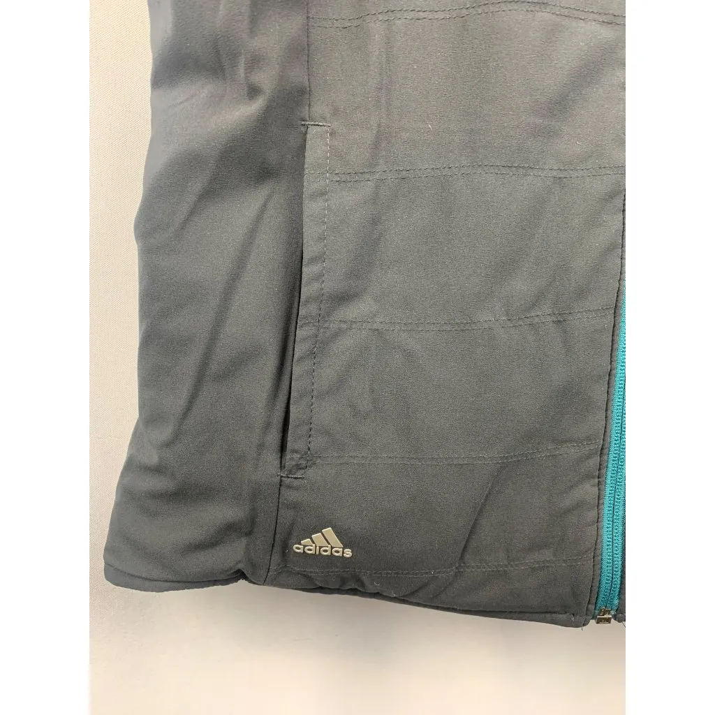 Women's Adidas Green & Black Reversible Zipper Puffer Vest Size M - Image 9