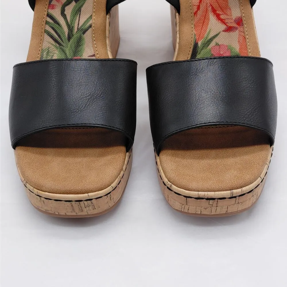 b.o.c. Wedge Heel Platform Sandals Women's Size 10M Black Summer Casual Shoes - Image 3