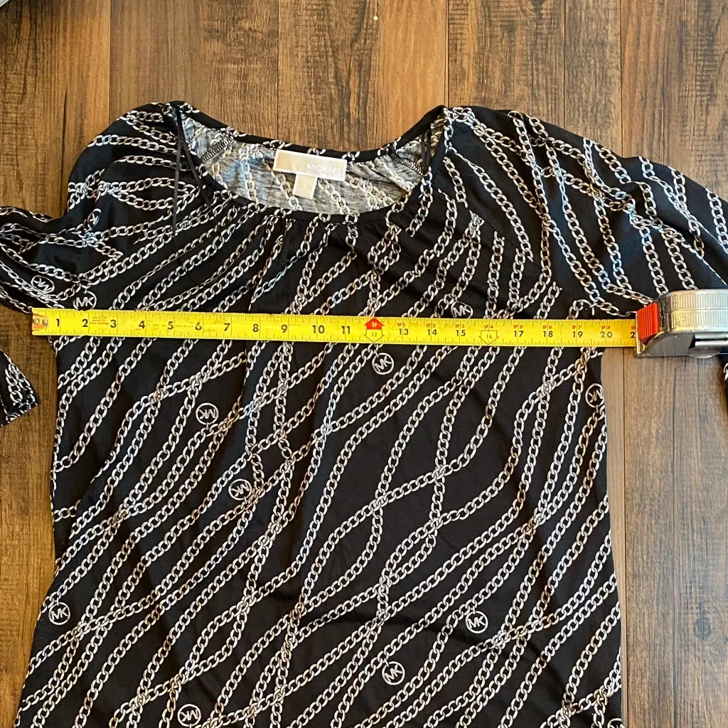 Michael Kors Navy Chain Pattern Blouse - Image 8