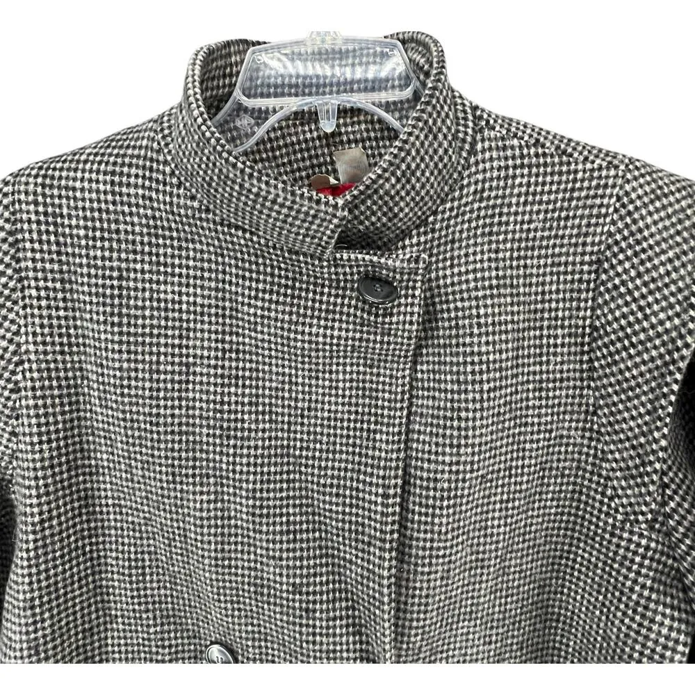 Vintage Union Made Peacoat 16 Black White Houndstooth Double Breasted Jacket - Image 3