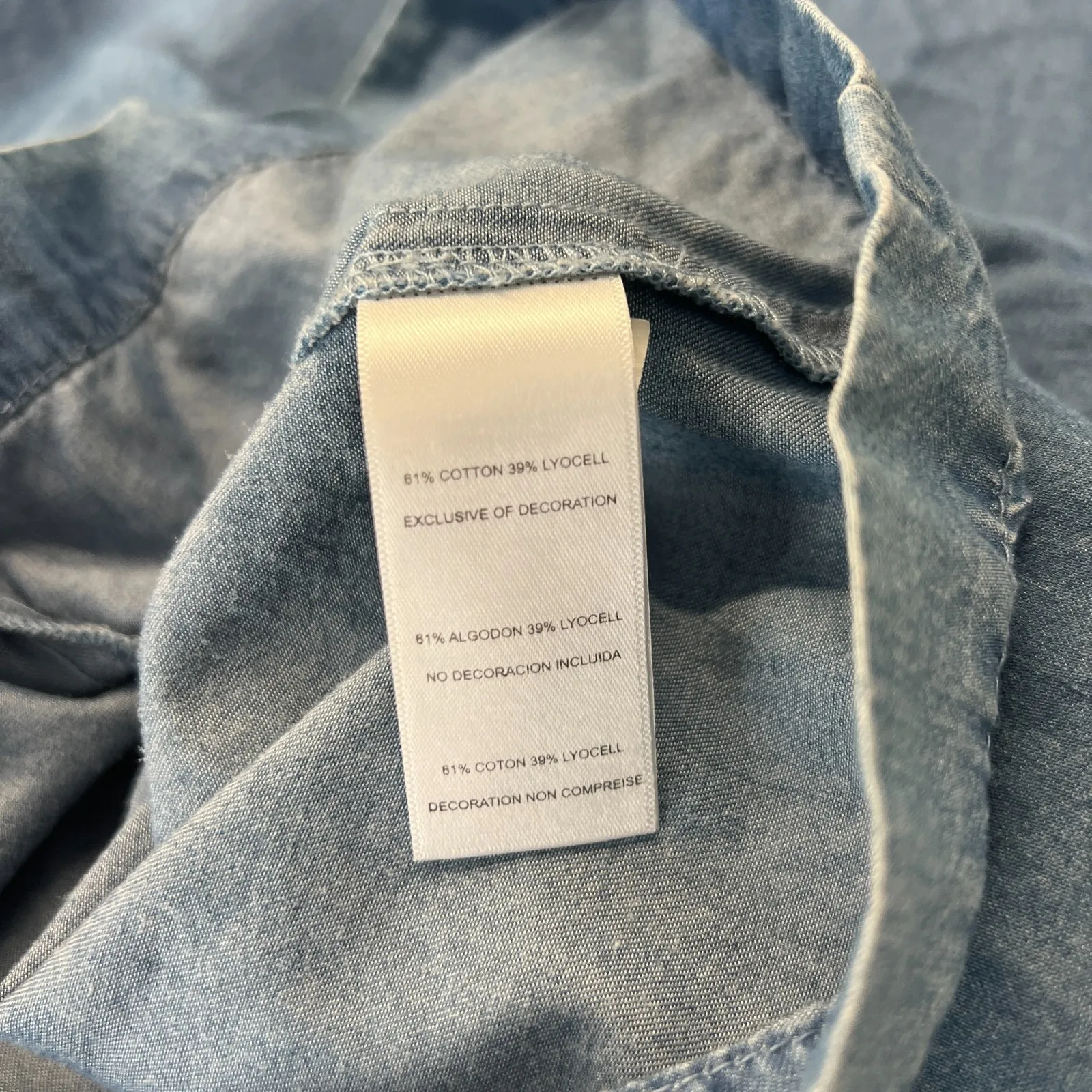 The Edit Seventeen Wide Leg Jeans Women 13 Blue Chambray Denim Cotton High Rise Size undefined - Image 9