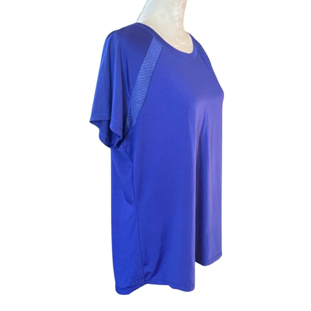 women's large bluish purple short sleeve crewneck activewear t-shirt - Image 2