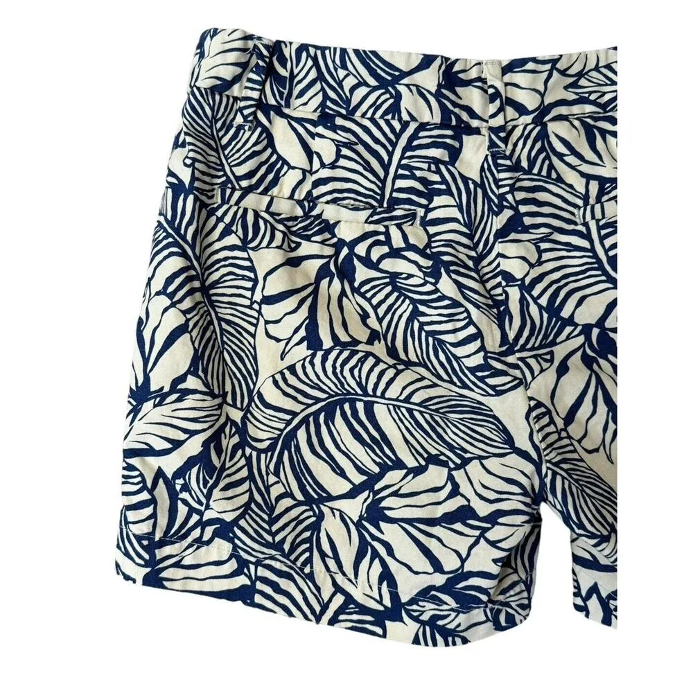 PATAGONIA All Wear Blue Tropical Leaf Print Casual Organic Cotton Shorts Size 4 - Image 7
