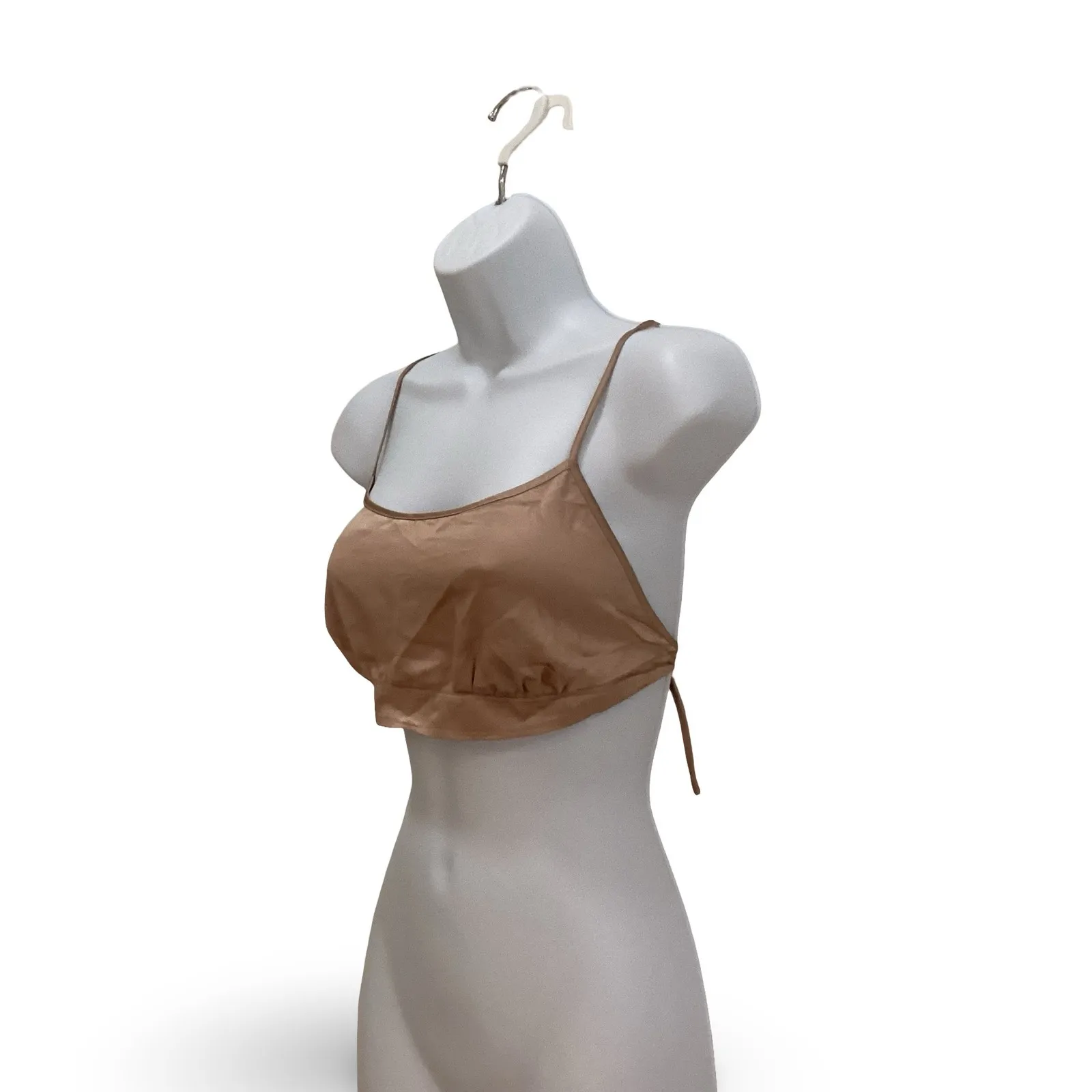 Beige Satin Side Tie Top Size L - Image 2