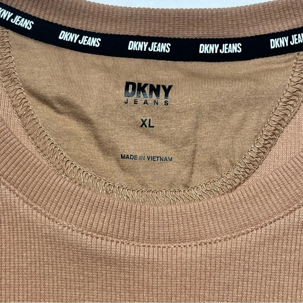 DKNY Jeans Womens Short Sleeve Shoulder Embellishment Cut Out Top Sz XL - Image 6