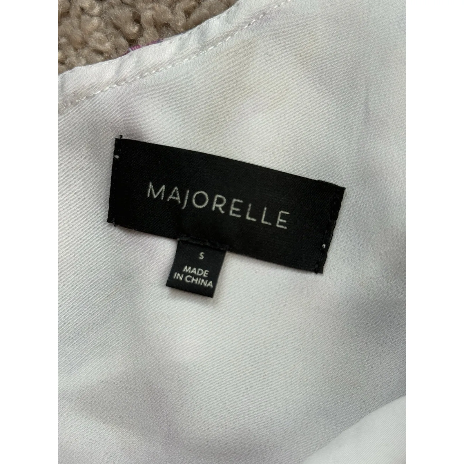 Majorelle Dress Womens Small White Pink Floral Zella Romance One Shoulder Ruffle - Image 3