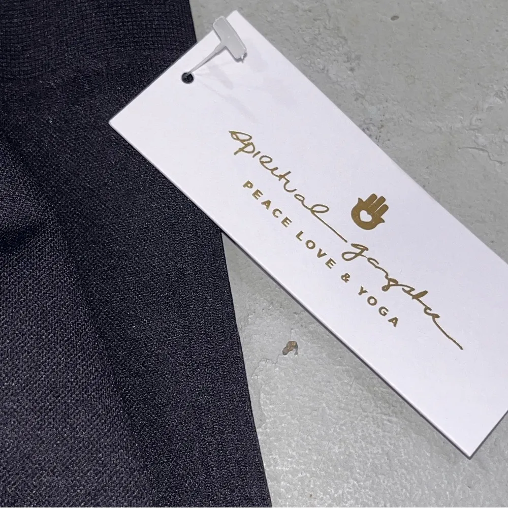 NEW Spiritual Gangster Self Love Seamless Black Pointelle Leg Design Leggings - Image 8