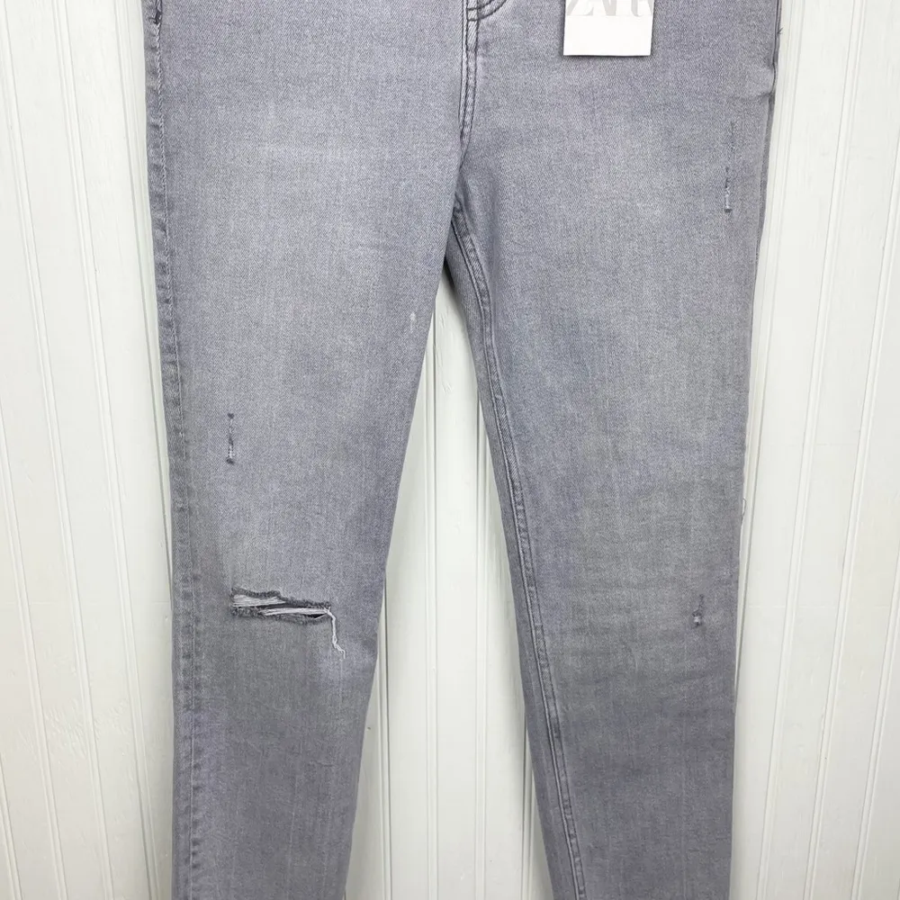 NEW Zara Hi-Rise Ankle Length Vintage Skinny Jeans Grey Denim Size 44 US 12 - Image 6
