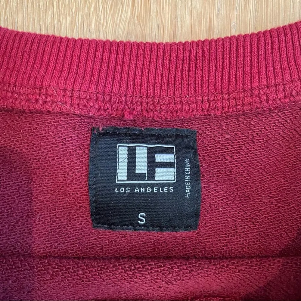 LF - Zippered Sleeve Crop Sweatshirt in Red - Image 2