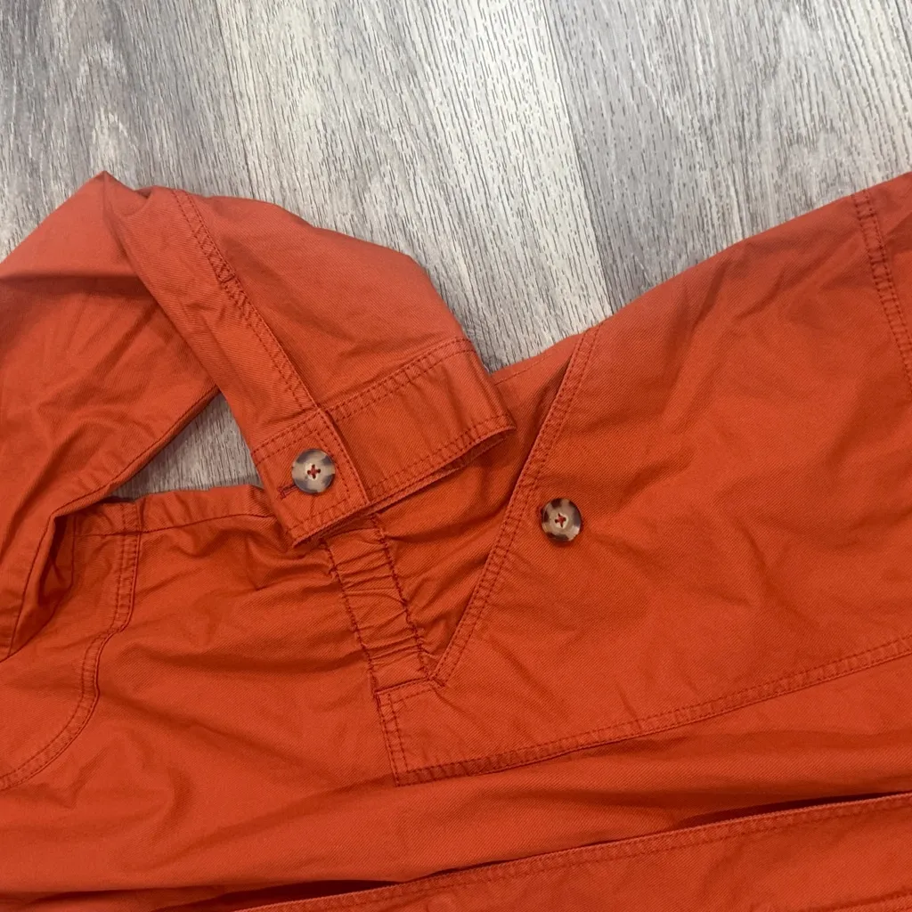 J. Jill Rust Trench Coat with Hood Large Orange - Image 4