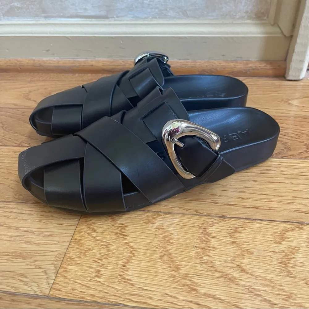 Aerosoles Women's Liberty Mule fisherman sandals black genuine leather Sz 7.5 - Image 10