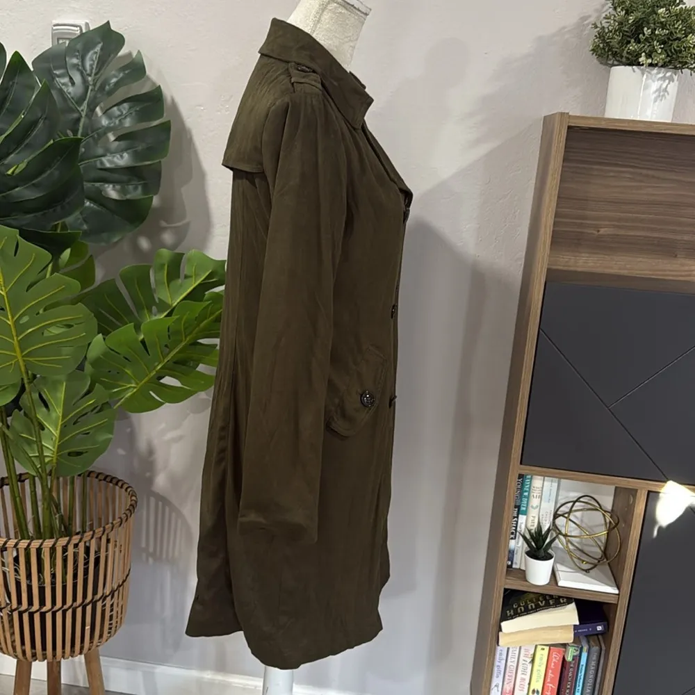 Maison Jules Faux suede Green Trench Coat - Image 3