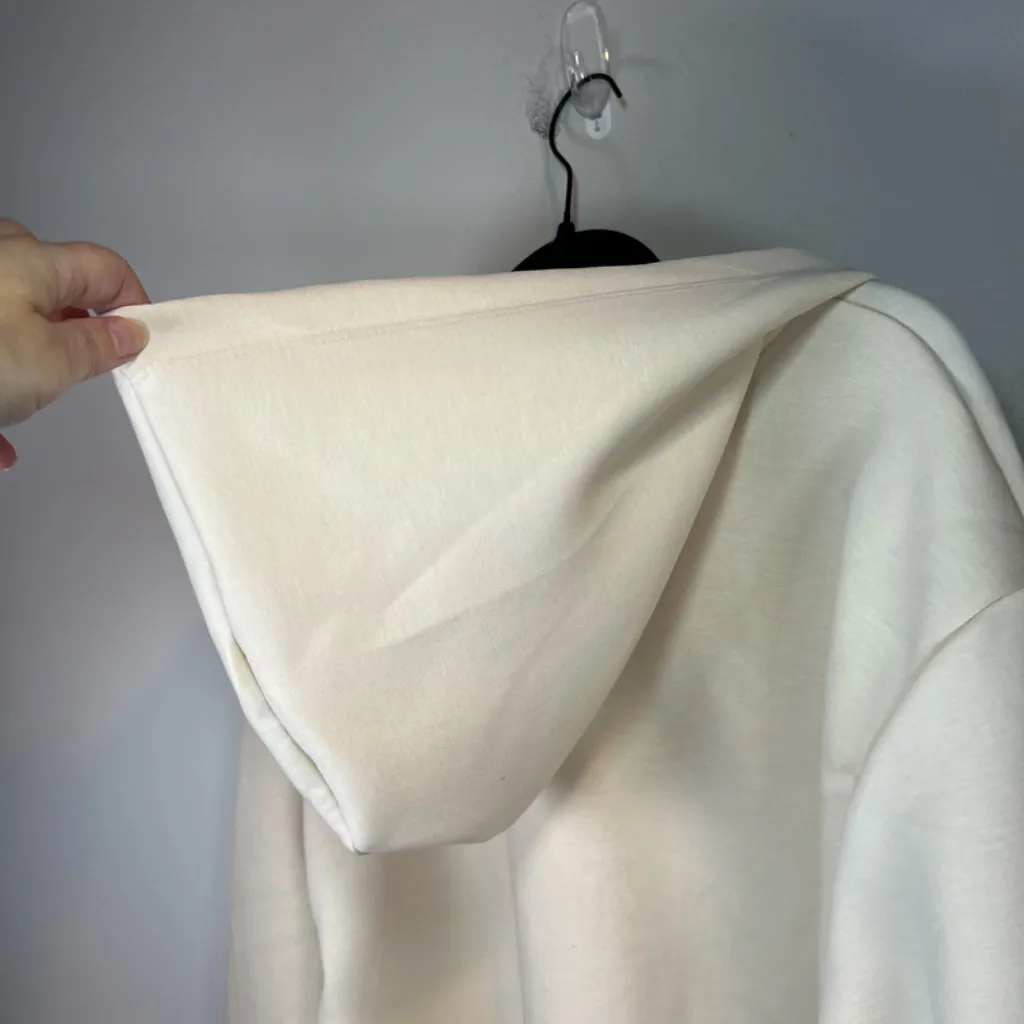 A New Day Zip Up Hoodie Jacket Cream Cropped Soft Cozy Neutral NEW Women's Sz XL - Image 10