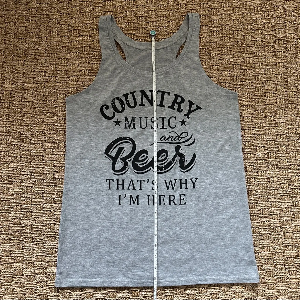 Gray Country Music Tank Top Size M - Image 4
