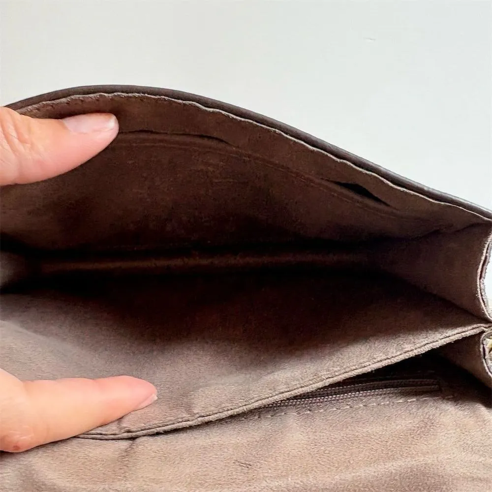 TMRW Studio Women's Dusty Pink Leather Crossbody Clutch Bag Tan - Image 9