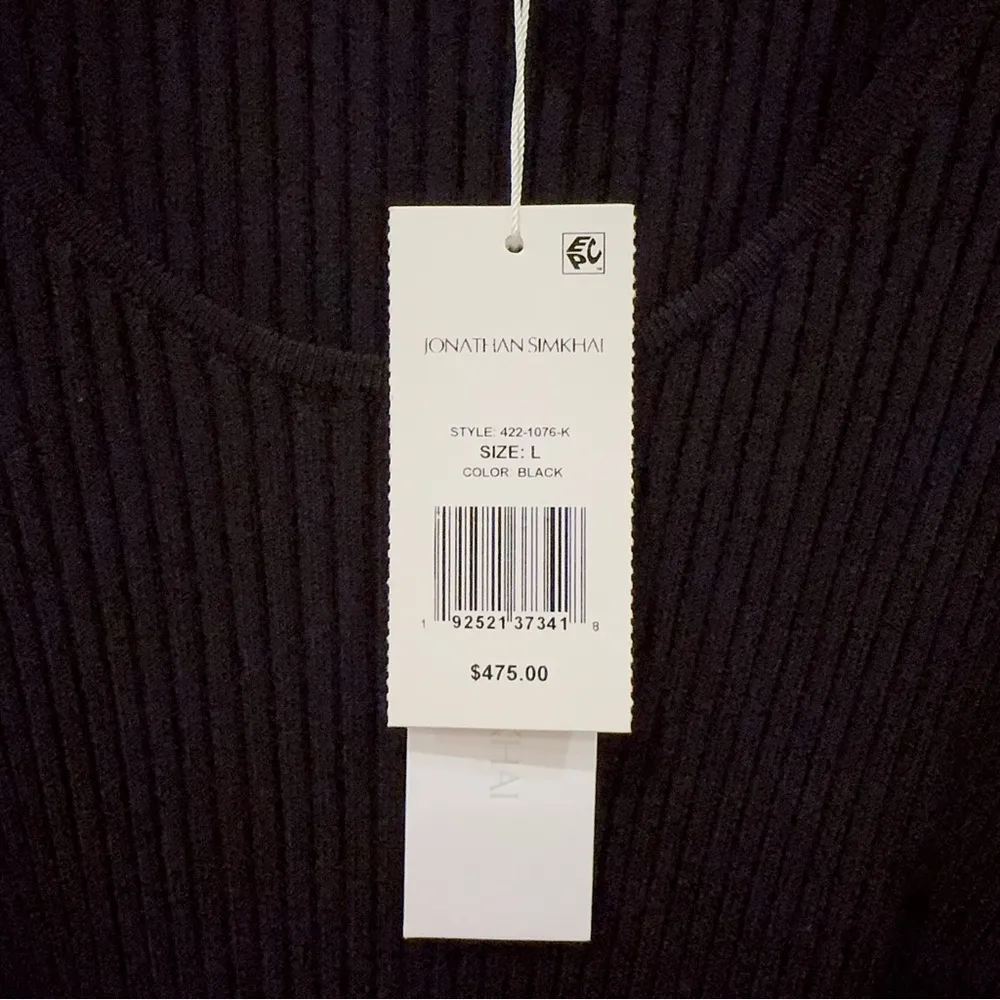 Jonathan Simkhai Colette Cut Out Rib Knit Midi Dress in Black Size L NWT Size L - Image 8