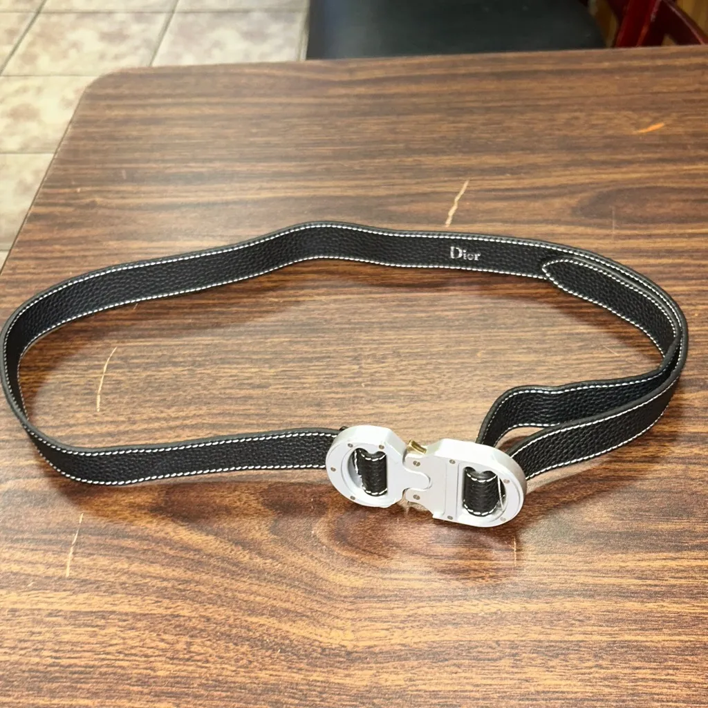 Dior Alyx Black and Silver Women's Leather Belt - Image 2