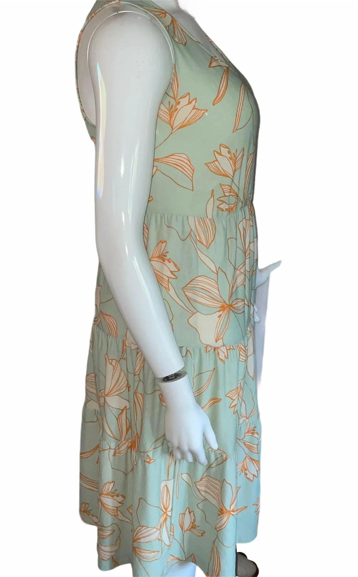 Sleeveless Floral Tiered Dress - Image 3